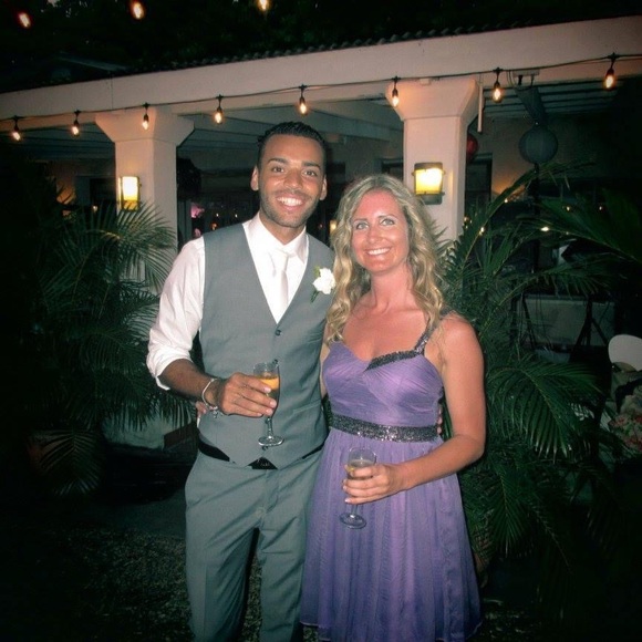 Minuet purple sparkly a line dress size medium - Picture 7 of 16